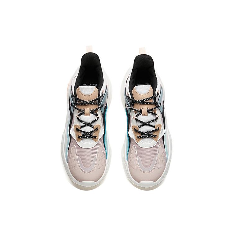 ANTA Chunky Sneakers Women's Low top Lotus Gray/Ivory White/Black 122218812-4