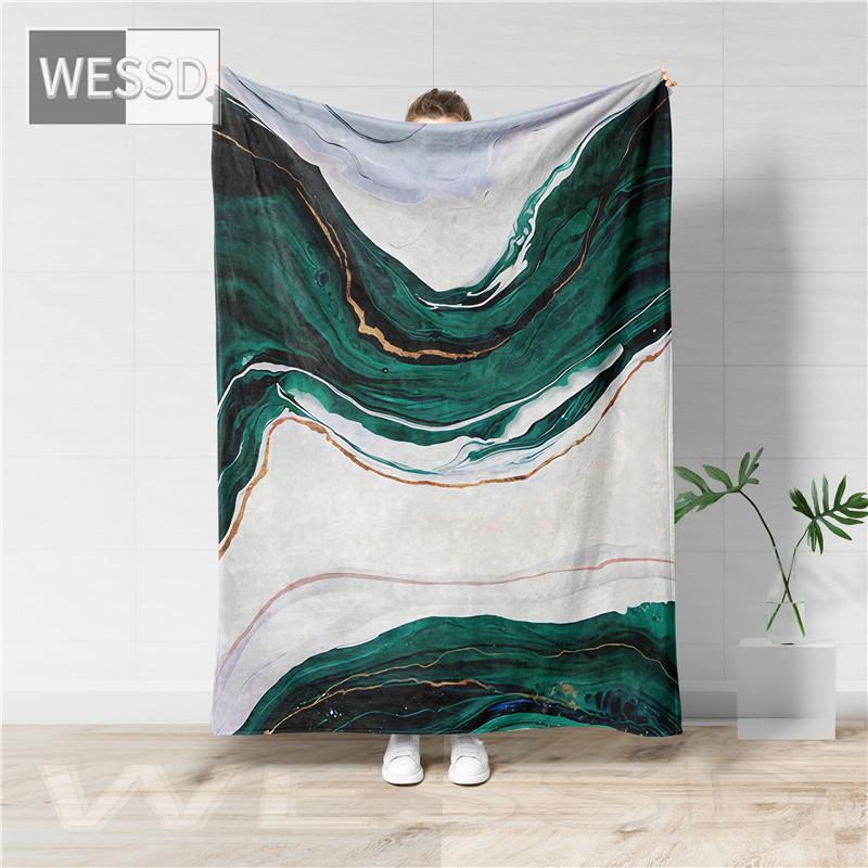Зеленое одеяло, диван, декоративное мраморное одеяло, пушистое фланелевое покрывало на кровать, флисовое одеяло для путешествий