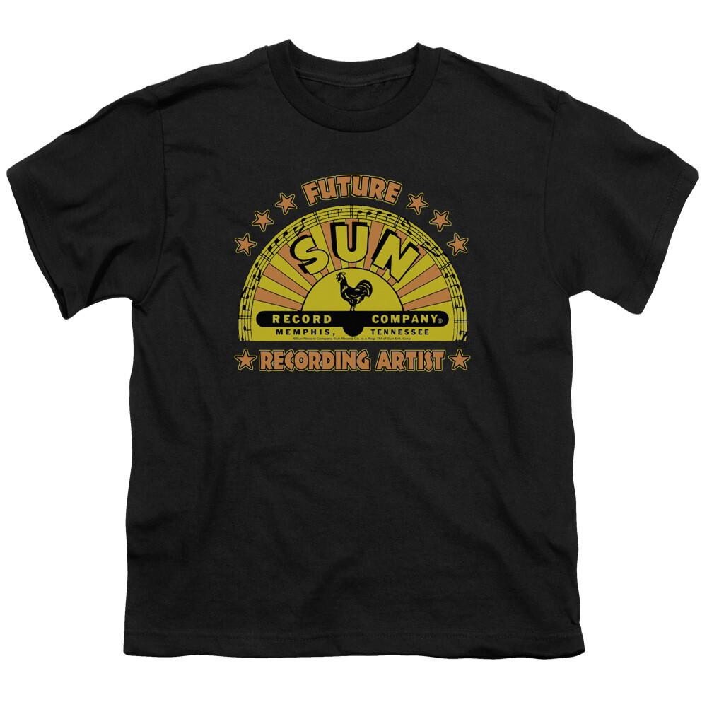26 Sun Records Футболка для детей и молодежи с изображением будущего артиста звукозаписи Лицензированная футболка с логотипом группы Черная унисекс футболка