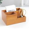 Деревянный держатель пульта дистанционного управления многофункциональный настольный ящик для хранения с 3 отделениями для офисного стола