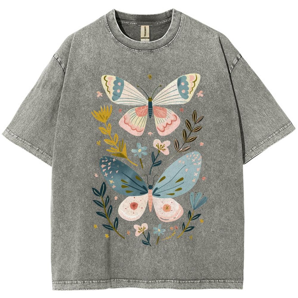 Винтажная модная новая женская футболка с принтом бабочек Lucky Y2k, 100% чистый хлопок, мягкая и удобная, для повседневной носки