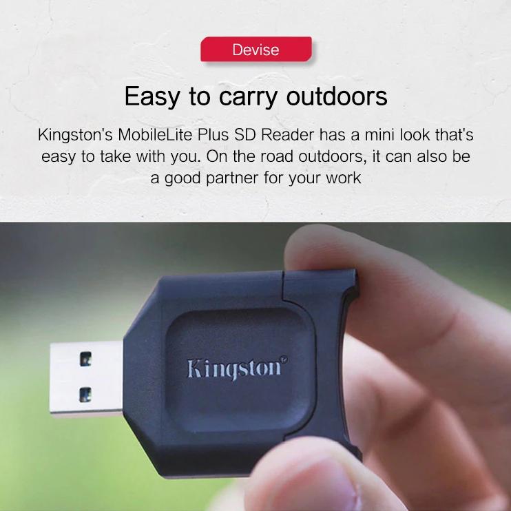 Kingston Устройство чтения карт памяти SD MLP USB 3.2 UHS-II Устройство чтения карт памяти SDHC Устройство чтения карт памяти SDXC USB-адаптер MobileLite Plus для компьютера