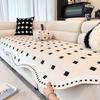 Decor Non-Slip Couch Slipcover Protector Universal Irregularity Sofa Cushion Black Patch European Style Retro Sofa Cover