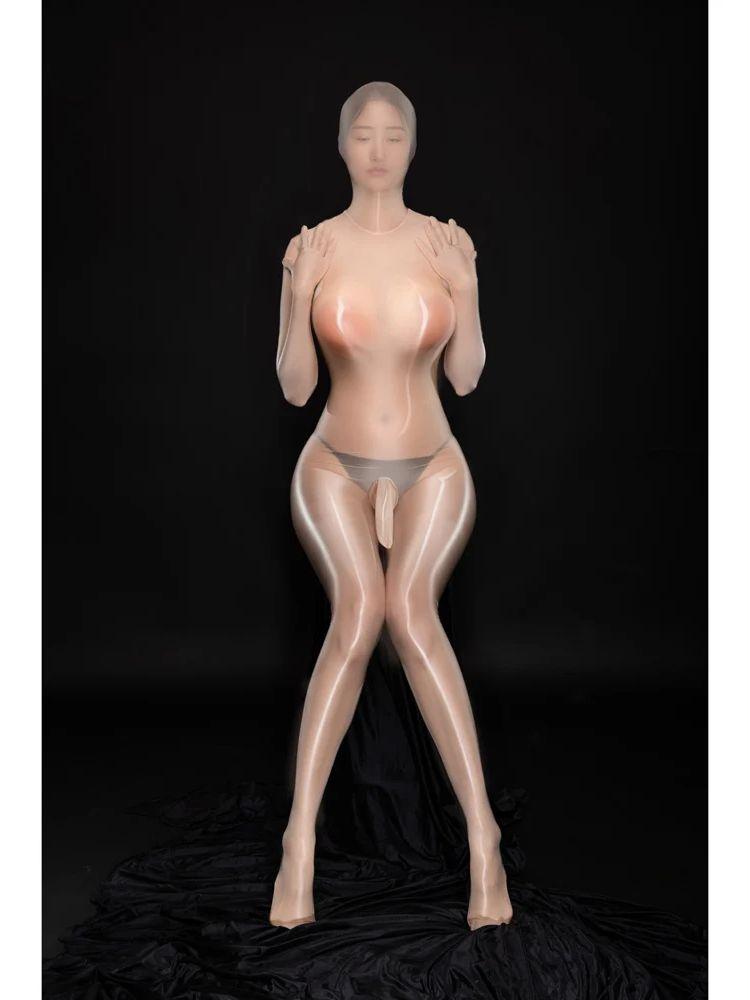 M XL Отдельные пальцы Синтетическое волокно Костюм-catsuit Боди-стокинг Чехол для пениса С капюшоном Зентаи Комбинезон Прозрачные леггинсы Трико leotard Слитное интимное белье