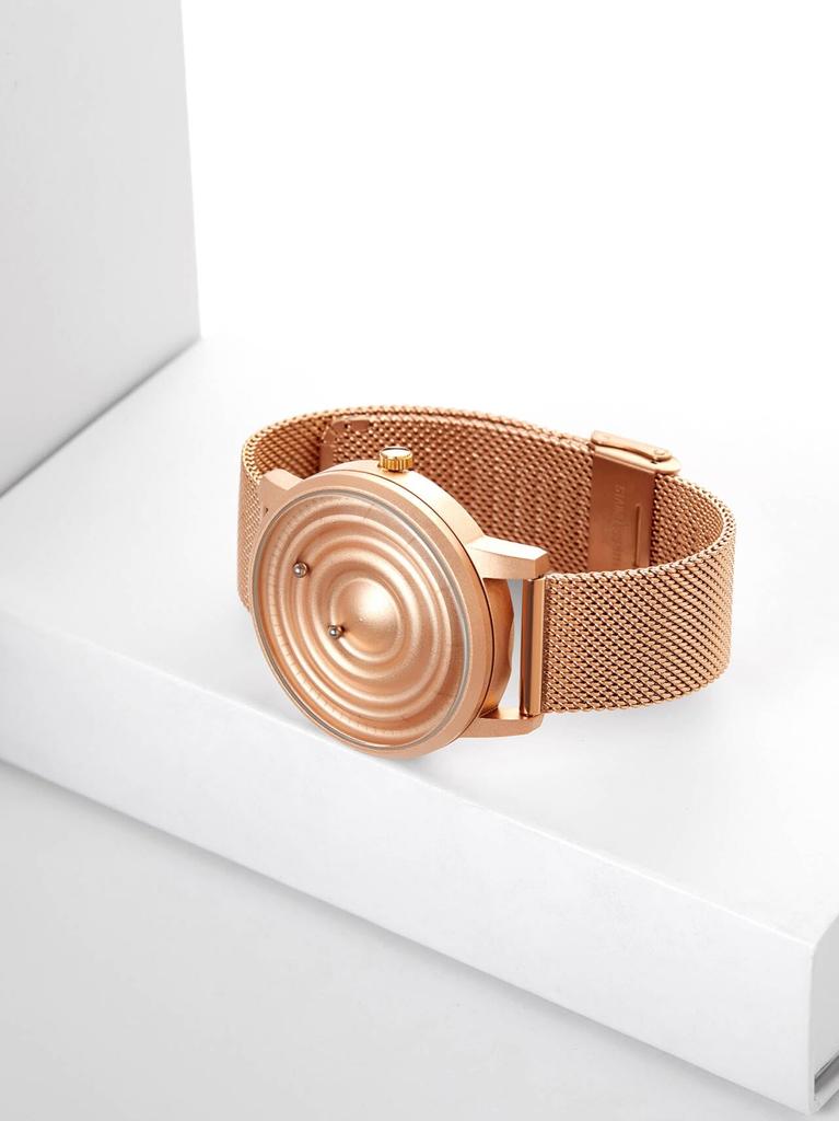 Магнитные часы с шарикоподшипником, дизайн унисекс, кварцевые часы, минимализм, повседневные, водонепроницаемые, 40 мм, циферблат из розового золота, ремешок из розового золота, сетчатый ремень из нержавеющей стали