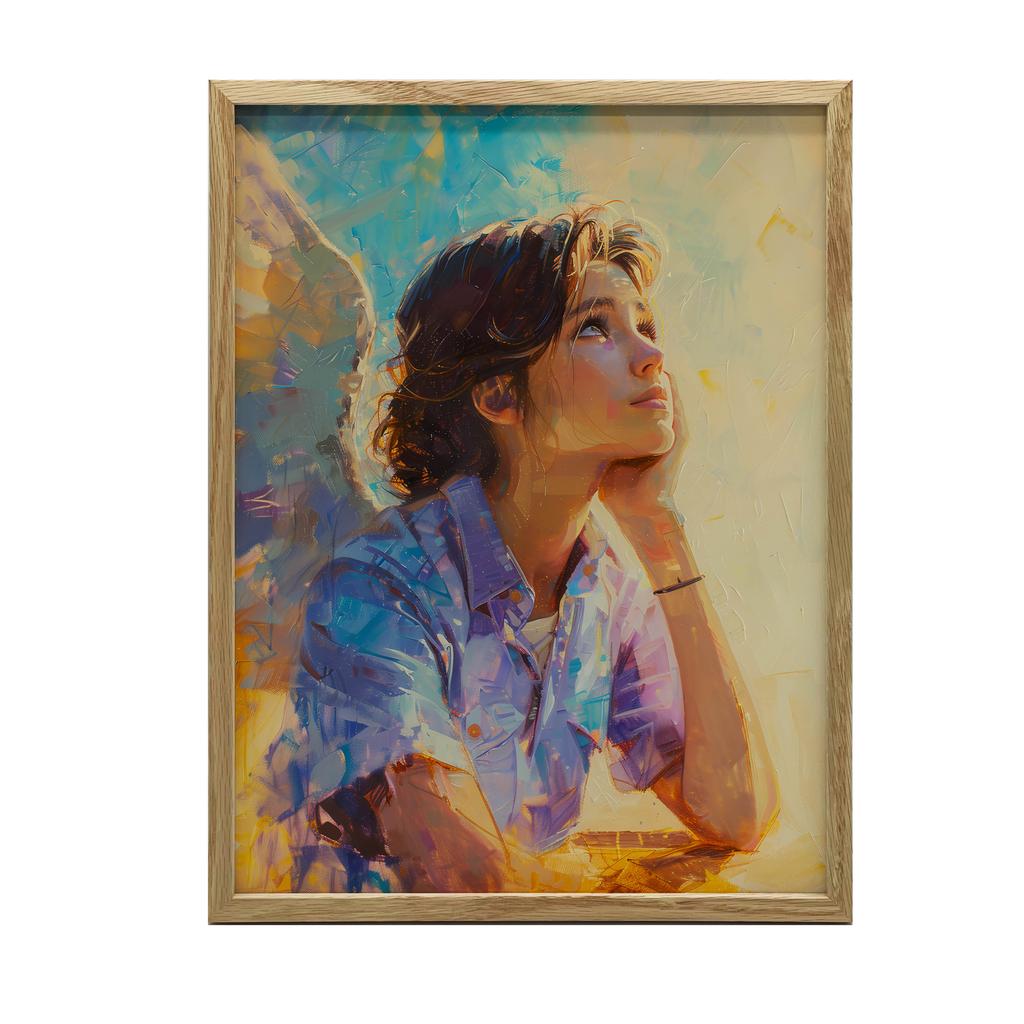 Angel Thoughts Poster Angel Thoughts Poster, 70X100 Cm, Black Aluminum Frame, 230 Gsm Matte Paper