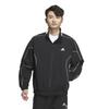 Adidas KWY03 Jersey Loose Wrinkled Nylon Woven with Brushed Tricot Black Size M Men's Top, Wording, Fit, Lining, (JH1023),