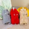 Warm Thickened Pet Overalls Coral Fleece Puppy Pajamas Winter Dog Jumpsuit Clothes for Small Dogs Cats Yorkie Chihuahua Costumes