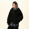 Unisex Thick Winter Cotton Jacket With Detachable Fur Collar Short Loose Fit Hooded Coat Teens Adults