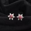 Natural Black Rhodonite Gemstone 925 Sterling Silver Jewelry Stud Earrings 0.44" EE-175-28