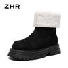 ZHR Zeze Women's Long Tube Velvet Snow Boots, Warm Dual-Style Cotton Shoes, 2024 Winter Fashion, Non-Slip Design.