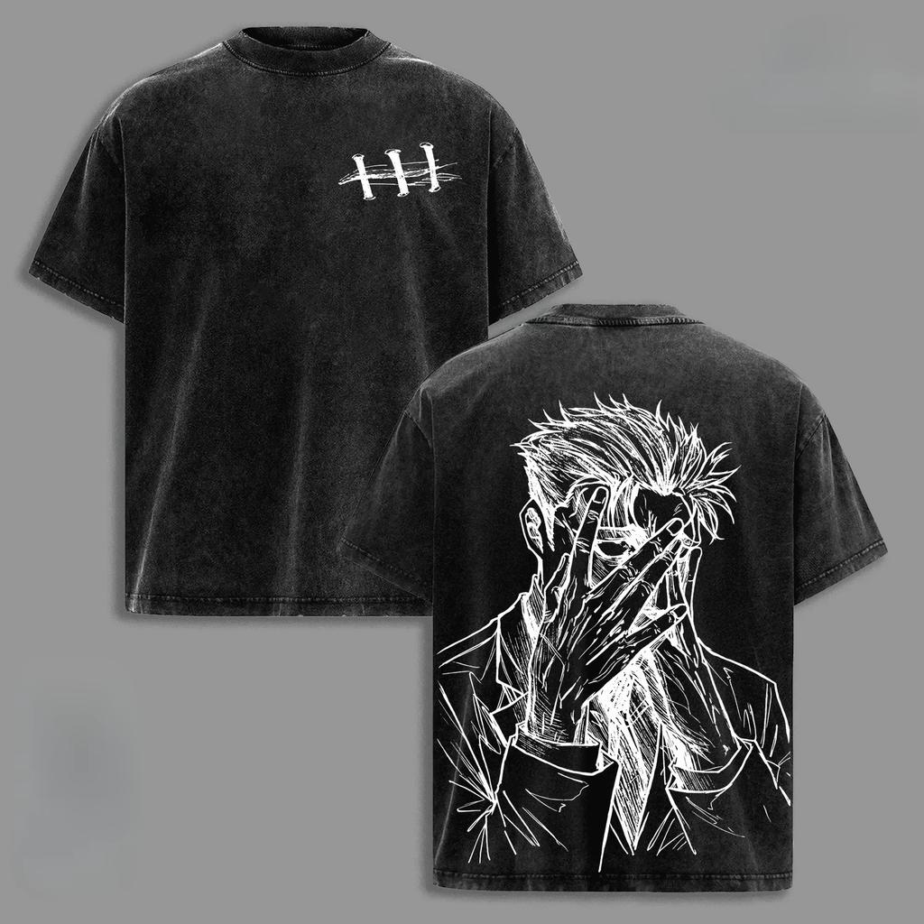 Летняя футболка с принтом Хироми Хигурумы из Jujutsu Kaisen Мужская стираная футболка Манга Винтажная унисекс футболка Харадзюку Мужская