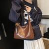 Large Capacity Solid Color Popular Tote Bag 2025 Autumn and Winter New Casual Retro Commuter Shoulder Bag Fashion Women's Bag
