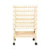 Hair Weaving Rack with Wheels Wooden Extension Stand Pegs Mobile