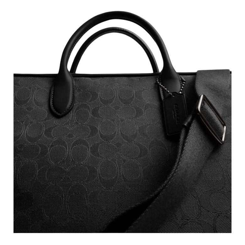 Coach Theo 40 Классическая Монограмма из Ткани Портфель Большой Мужской Портфель Черный CAK97-BLK