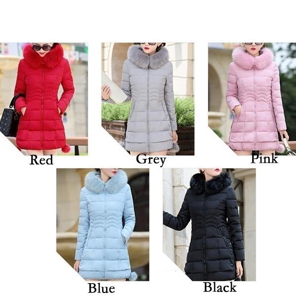 Women's Winter Coat Long Cotton Padded Jacket Slim Female Thick Down Jacket