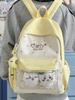 Japanese Anime Style Cute Girl Lightweight Backpack with Large Capacity and High-Value Brooch for Elementary Students