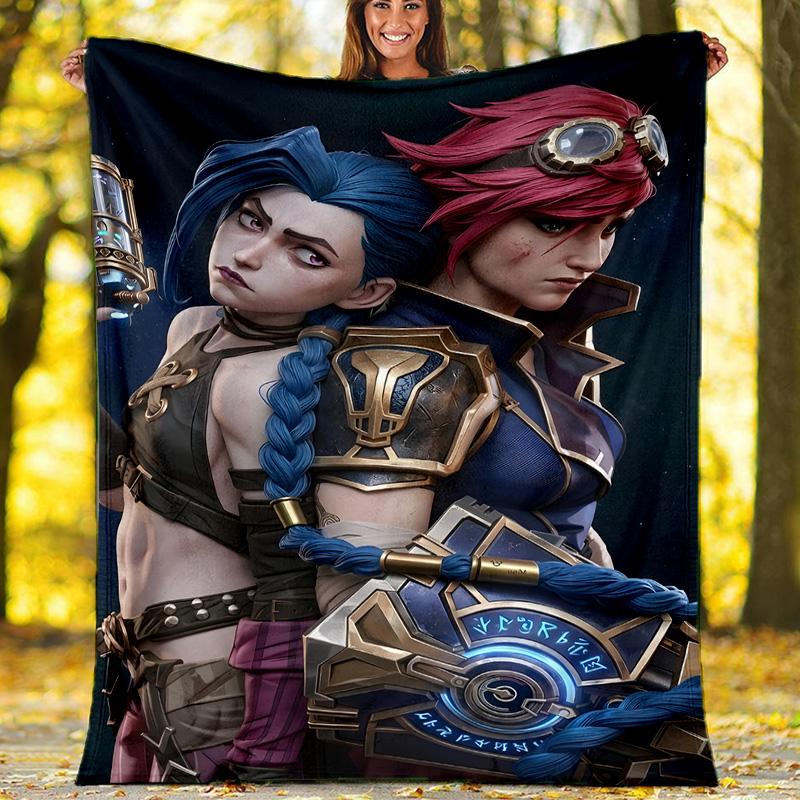 1pc Game L-Lol Theme Blanket - Digital Print, Polyester, Cozy for All Seasons, Perfect for Outdoor, and Travel