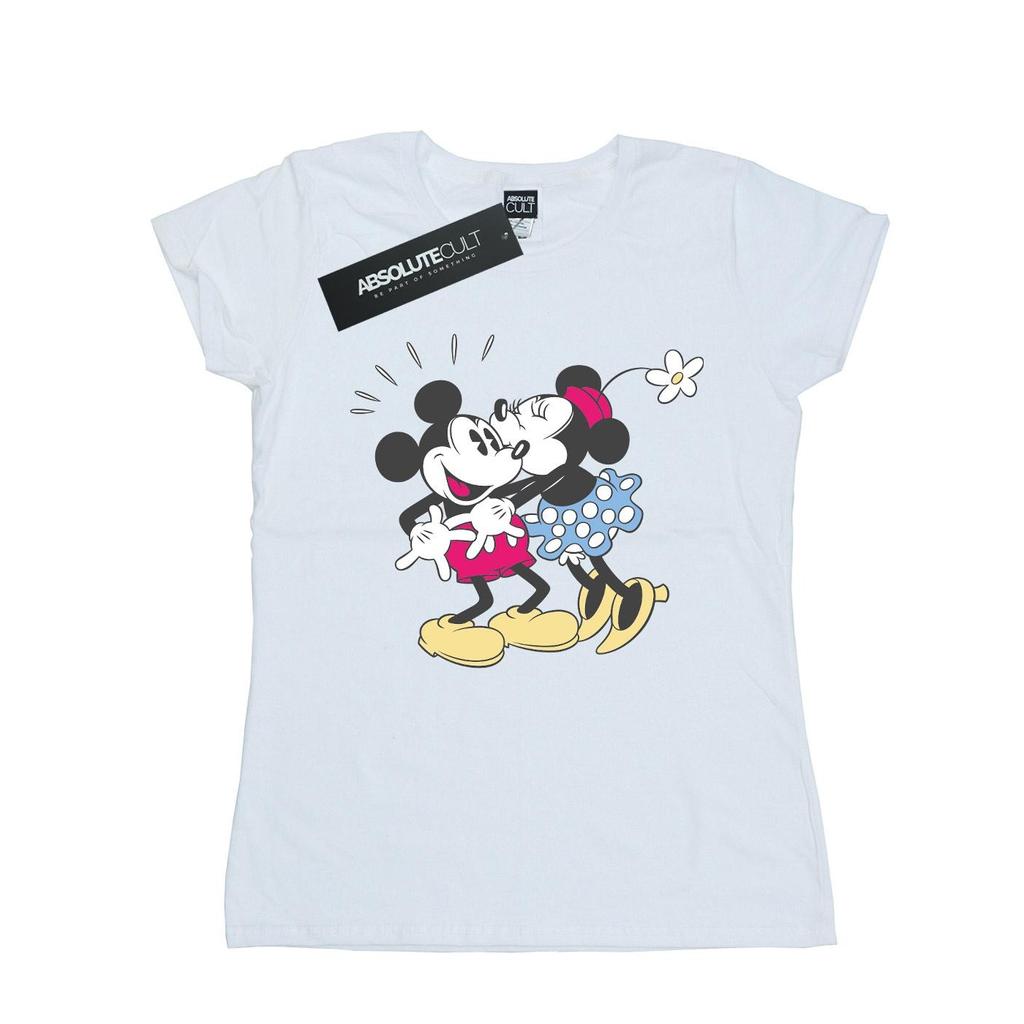 Disney Womens/Ladies Mickey And Minnie Mouse Kiss Cotton T-Shirt