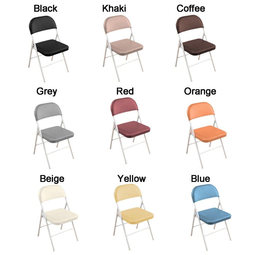 2PCS PU Leather Split Chair Cover Removable Seat and Back Cover Folding Chair Cover Outdoor Wedding