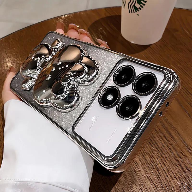 Чехол-кронштейн для зеркала-кролика для Xiaomi для Xiaomi Poco X6 X5 Pro F6 M6 Pro Poco C75 C65 C55 4G 5G Противоударный чехол