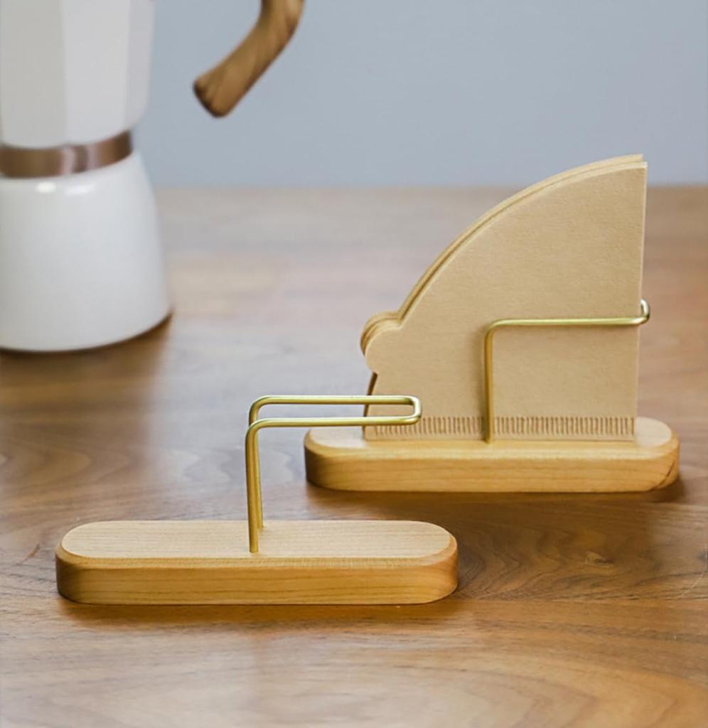 Sakulaya Coffee Filter Holder COFFEE Filter Stand Coffee Paper Stand Wooden Coffee Filter Case Cherry Wood