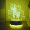USB ночник-единорог 3D, с сенсорным управлением, 7 меняющихся цветов, окружающее освещение, украшение для спальни, рабочего стола, вечеринки и подарочные светильники.