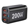 Многопортовое настольное GaN PD зарядное устройство 200 Вт с 3 портами Type-C и 3 портами Type-A для прямой зарядки