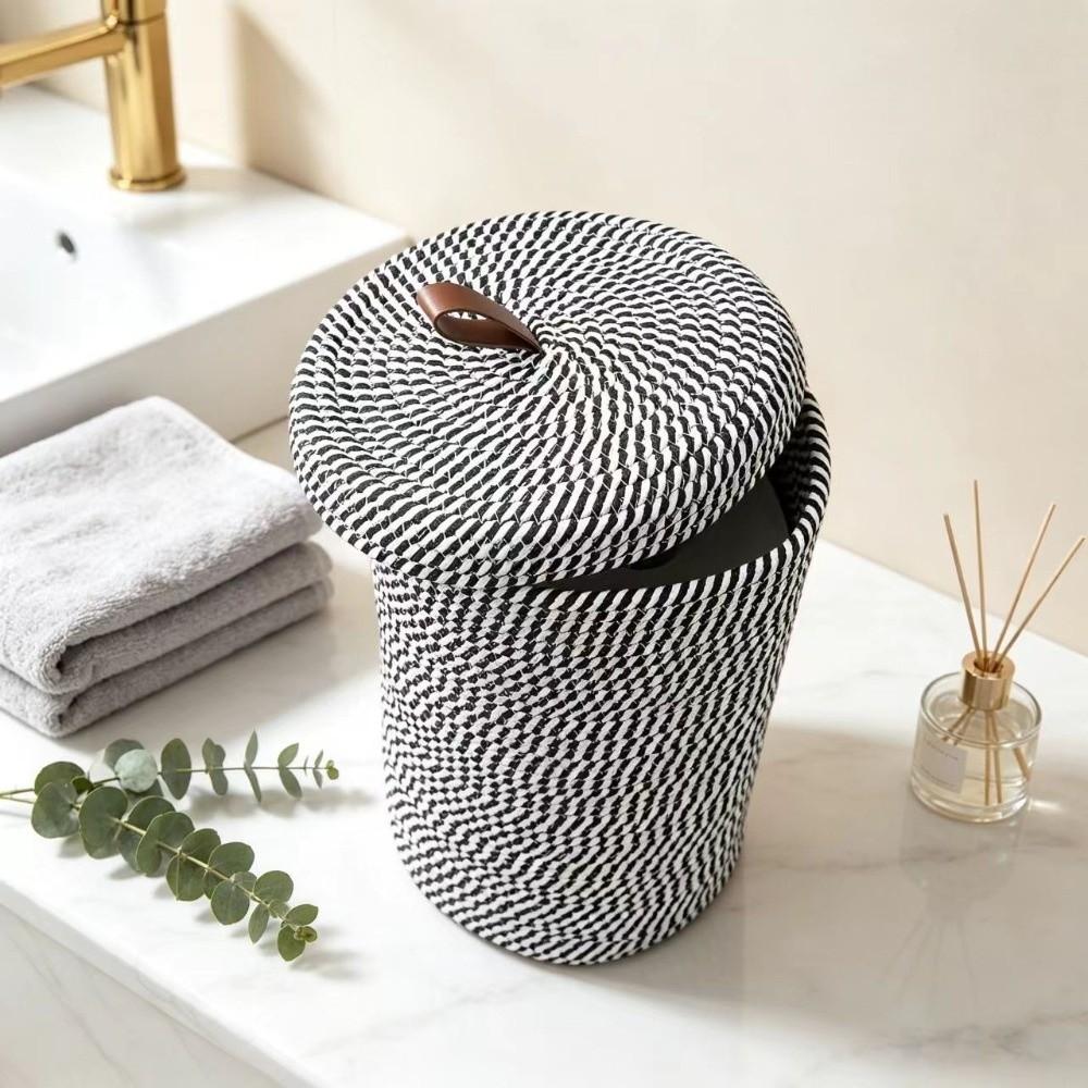 Bohemian Style Cotton Rope Woven Basket Dustproof Woven Storage Basket Sundries Organizer