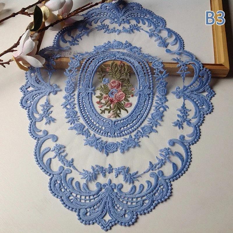 1PC Dinning Table Cover Embroidered Table Cloth Elegant Round Lace Tablecloth Coffee Coasters Napkin Party Wedding Decoration