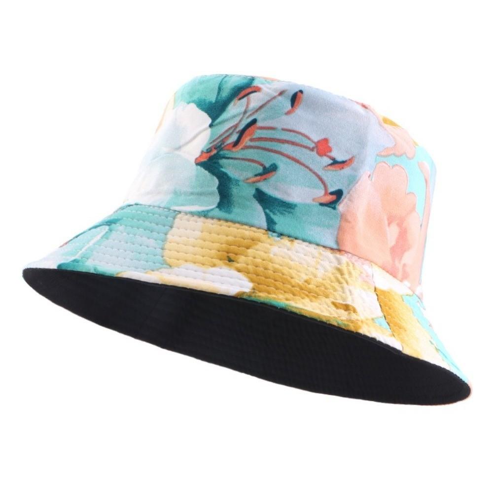 Reversible Brushed Printed Hat Printed Sun Cap Unisex Design Bucket Hat  Outdoor Travel