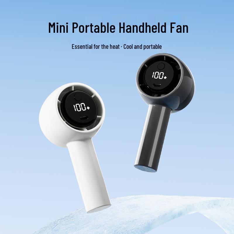 2026 Portable USB Rechargeable Handheld Mini Hurricane Fan with Digital Display