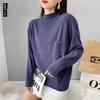 Plush Velvet Korean Loose Half Turtleneck Pullover with Pocket for Autumn and Winter