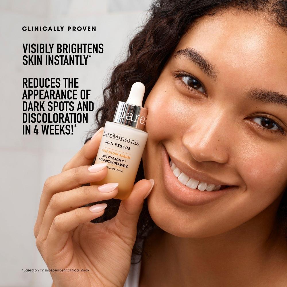 Bareminerals Skin ResCue Pure Glow Сыворотка с 10 комплексами витамина С и радужными водорослями 1,0 унция