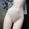 Women's Thin Anti Bacterial Lace Semi Adhesive Non Trace Sexy Low Rise Breathable Briefs