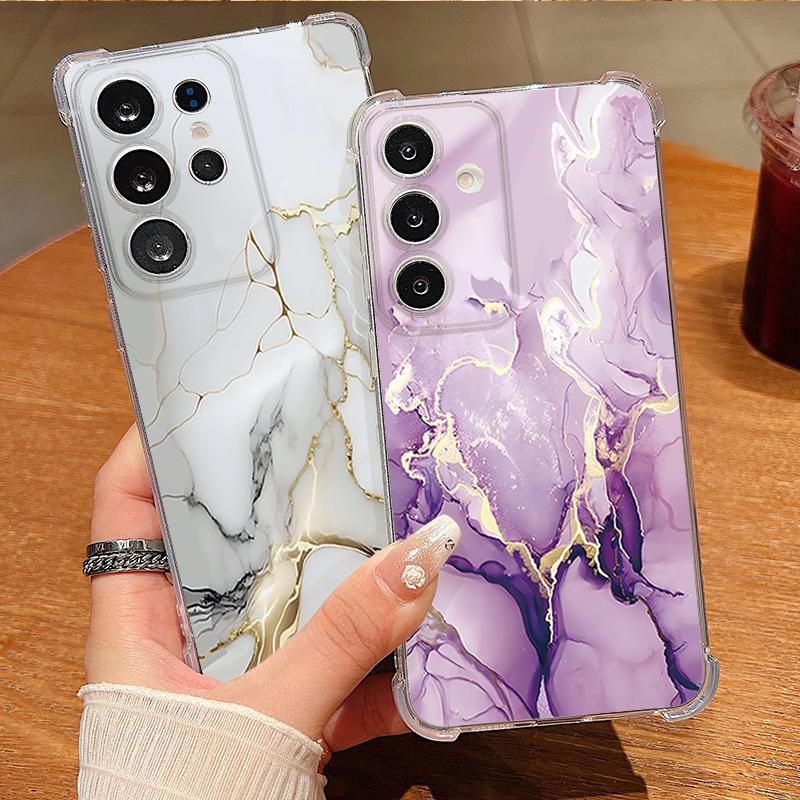 Чехол с мраморным узором для Samsung Galaxy S26 S25 S24 S23 Ultra S22 S26 Plus S21 S24 S25 FE, прозрачный, противоударный, мягкий, из ТПУ