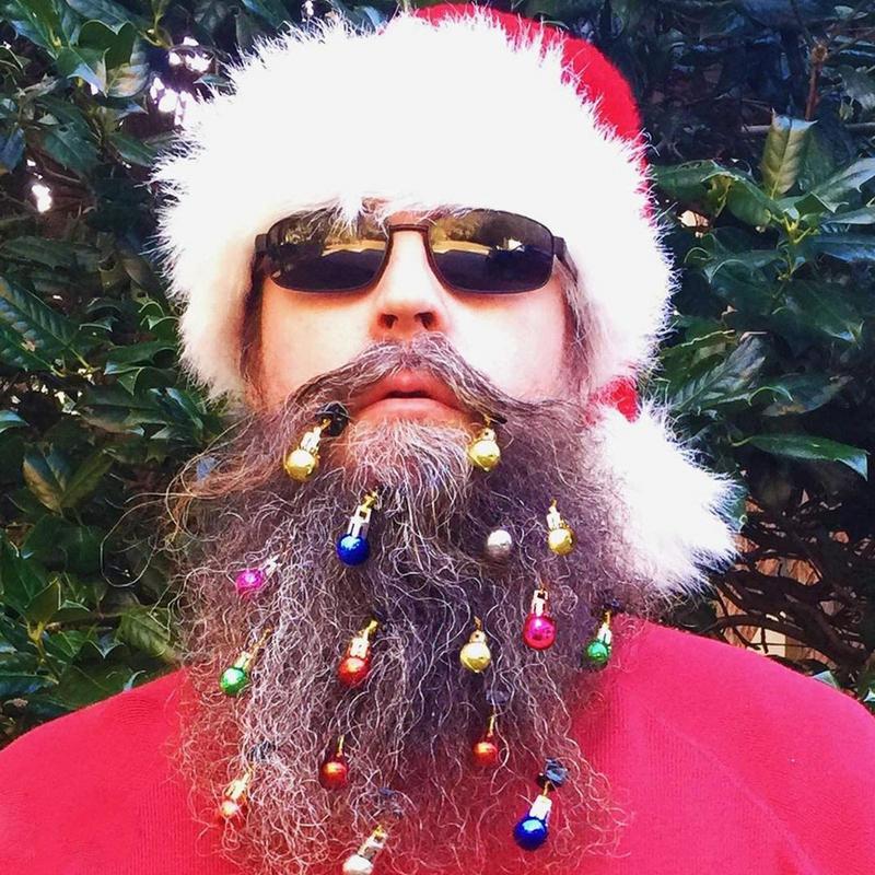 12 Цветов/набор Рождественские Шарики-Украшения для Бороды Цветные Рождественские Украшения для Лица для Мужчин Новогодние Праздничные Принадлежности