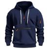 New Men's Sweatshirt Autumn and Winter Fleece Sweatshirt Loose Large Size Zipper Hoodie