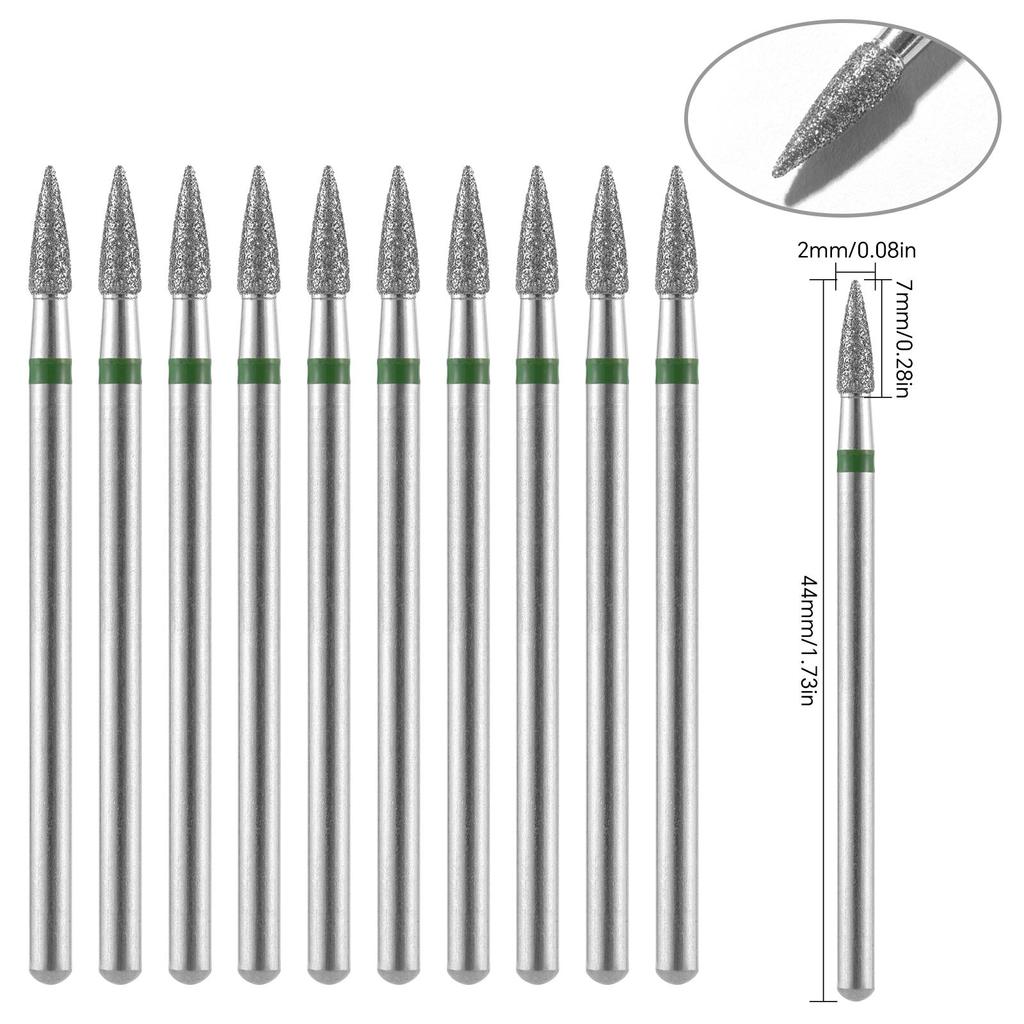 10 шт., алмазные фрезы, набор сверл для ногтей, аксессуары для маникюра, педикюра, электрическая машина, кисточка для ногтей, инструменты для заусенцев