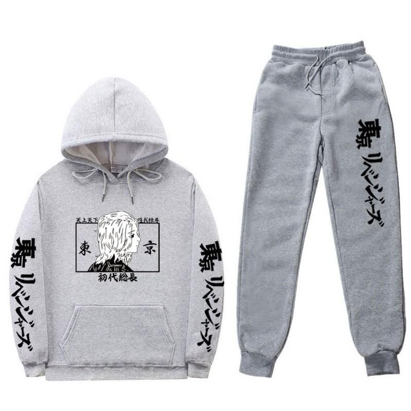 Mens Oversized Hooded Sweatshirt Set With Side Pockets Streetwear Style Cotton Blend Warm Winter Outfit