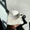 Ins Girl Heart Creative Solid Dazzle Color Milk Fat Pillow Shape Ceramic Coffee Cup Dish Set Makaron Afternoon Tea Cup Dish