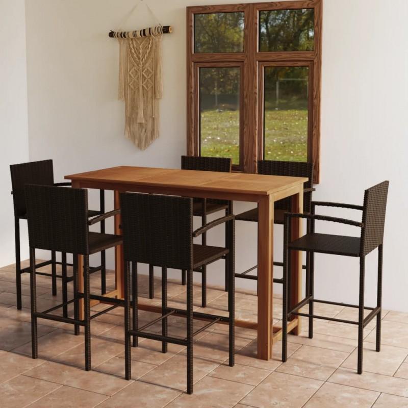 Day and Night - Day and Night Garden Bar Set 7 Pieces Brown