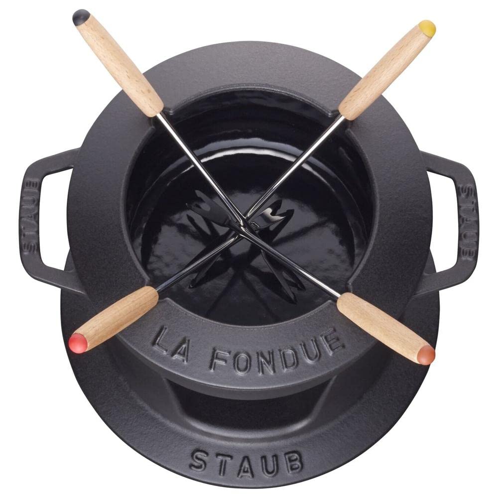 Staub Set Black Fondue Pot Lit Enamel Pot Japanese Special "Fondue 16cm" [Авторизованный продукт] 40511-970