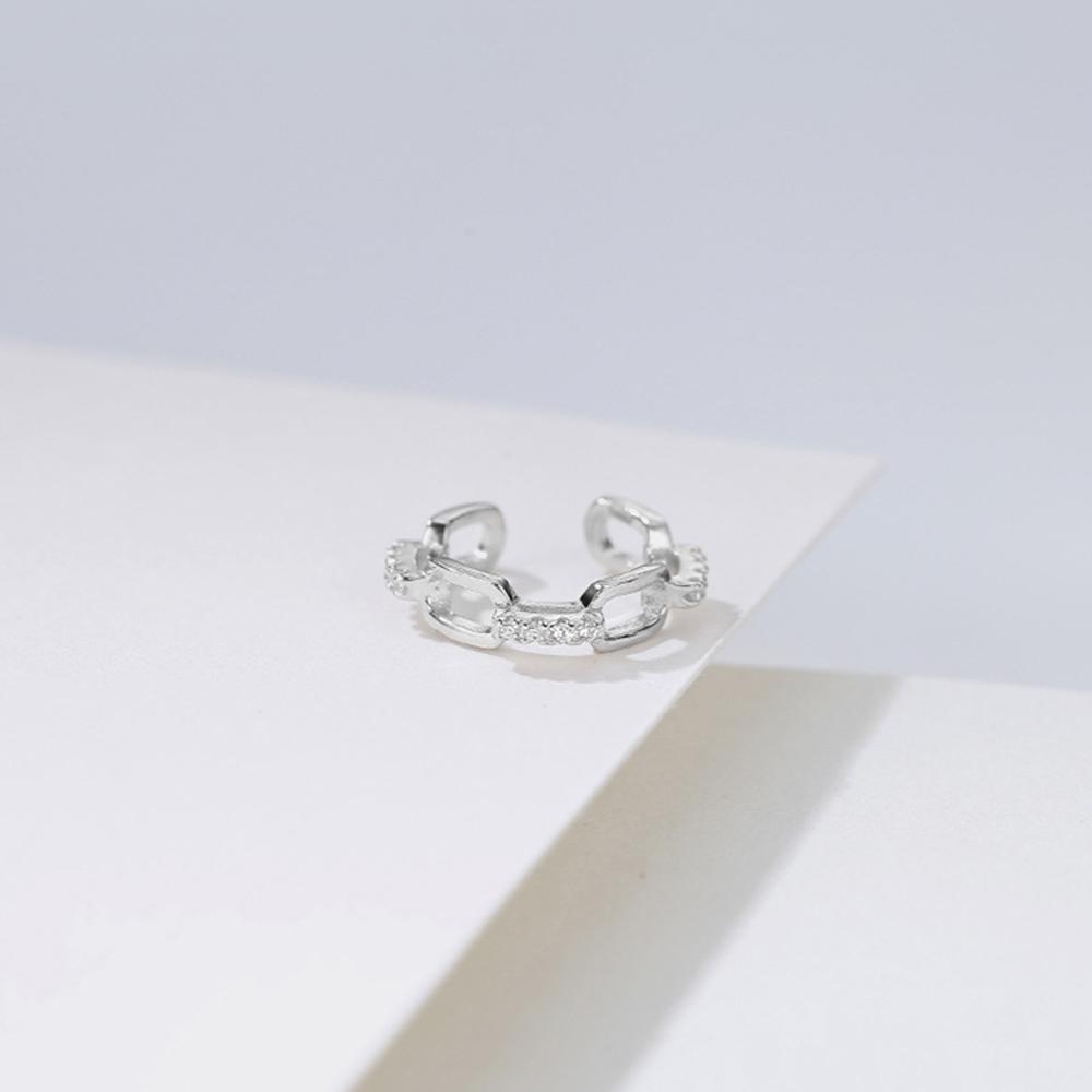 Ювелирные изделия Хип-хоп Панк Кристалл Девушки S925 Каффы Многослойный Зажим для козелка Непирсинговые Клипсы для ушей