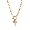 Retro Fish Boots Flower Loop Necklace with Multiple Pendants DIY Boots Love Pearl Plated 18K Gold Color Preserving