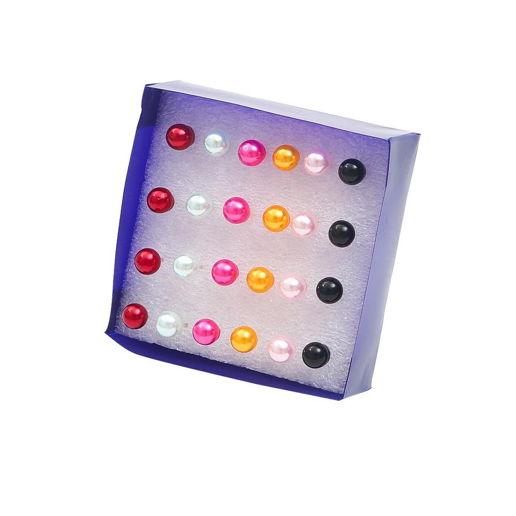 12 пар серег-гвоздиков с искусственным жемчугом, набор серег для женщин и детей с коробкой, серьги, ювелирные изделия