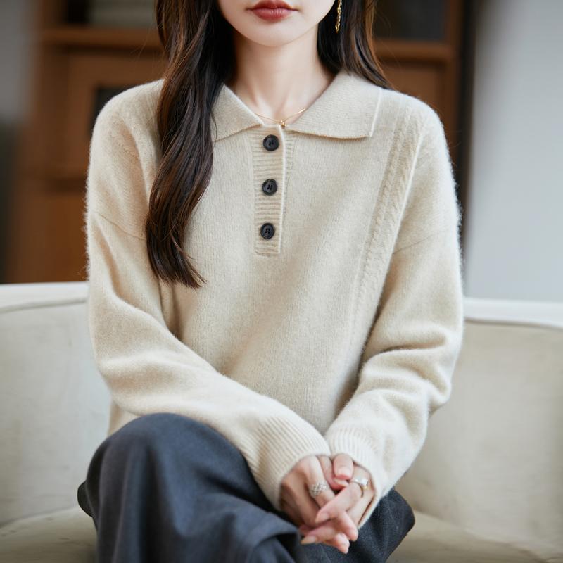 Женский кашемировый свитер Qinghe кашемир 30% кашемир 70% шерсть осенне-зимний пуловер теплый и модный
