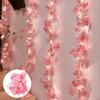 Artificial Pink Cherry Blossom Vine Used For Wedding Bride Decoration Garden Arches Curtains Room Decor Party Silk Outdoor Decor