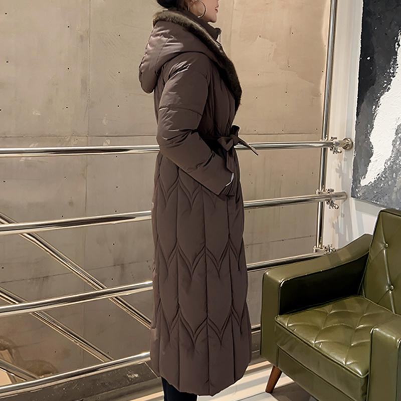 Plus Size L-7XL Fashion Winter Jackets Woman Long Parkas Hooded Loose Thick Warm Overcoat Casual Women's Coats With Belt