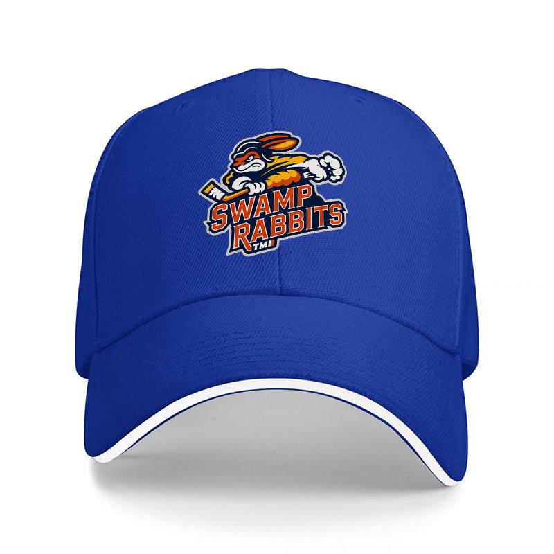 SWAMP RABBITS BASEBALL CAP BLACK ADJUSTABLE FIT TEAM LOGO EMBROIDERED HAT FOR Unisex AND Women SPORTS FAN ACCESSORY